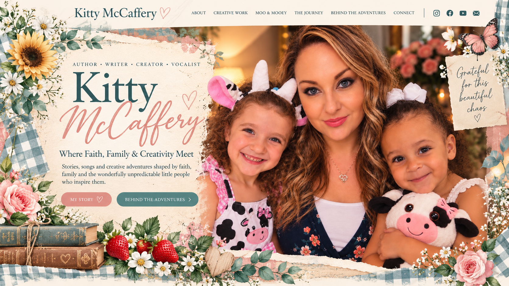 Kitty McCaffery with Isabella and Elena — Where Faith, Family & Creativity Meet